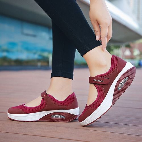 Chaussures De Marche Lgres En Maille Respirante,Baskets Plates  Coussin D'air,Dcontractes, La Mode,Pour Femme - 37