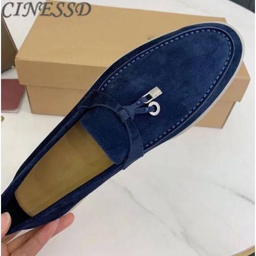 Chaussures De Marche Plates En Cuir Sud Pour Femmes,Mocassins Paresseux,Mocassins Dcontracts,Mules Confortables,Chaussures De Conduite,Verrouillage En Mtal - 36