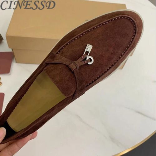 Chaussures De Marche Plates En Cuir Sud Pour Femmes,Mocassins Paresseux,Mocassins Dcontracts,Mules Confortables,Chaussures De Conduite,Verrouillage En Mtal - 37