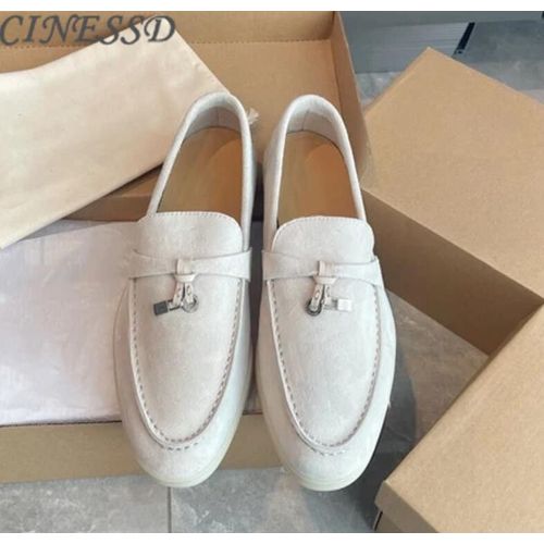Chaussures De Marche Plates En Cuir Sud Pour Femmes,Mocassins Paresseux,Mocassins Dcontracts,Mules Confortables,Chaussures De Conduite,Verrouillage En Mtal - 37