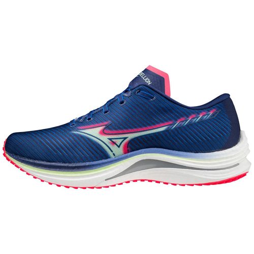 Chaussures De Running Mizuno Wave Rebellion - Bleu lectrique / Vert Clair / Dive Pink - 40 1/2