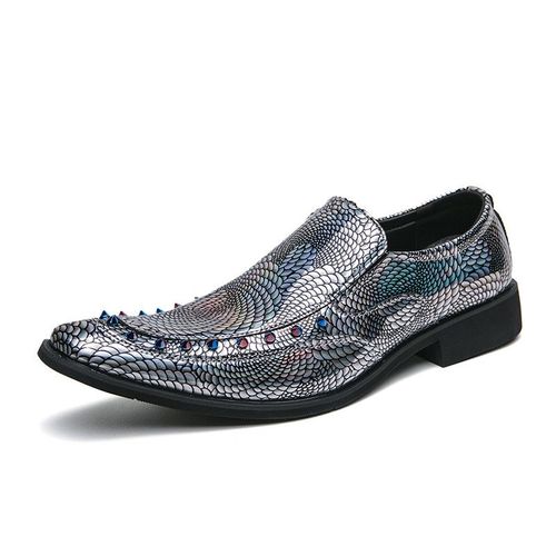 Chaussures De Soire En Cuir  Paillettes Pour Hommes,Chaussures De Luxe,Marque Formelle,Haute Qualit,Point Parker,Couples - 35