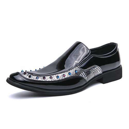 Chaussures De Soire En Cuir  Paillettes Pour Hommes,Chaussures De Luxe,Marque Formelle,Haute Qualit,Point Parker,Couples - 35
