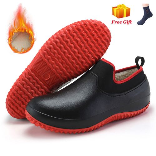 Chaussures De Travail De Cuisine Impermables Pour Hommes,Ajouter Du Coton,Non Ald,Chaussures De Chef Dcontractes,Unisexe,Chaussures D'eau,Bottes De Pluie En Coton - 40