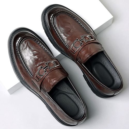 Chaussures Dcontractes En Cuir  Bout Rond Pour Homme,Souliers Formels Pour Gentleman Confucen - 38