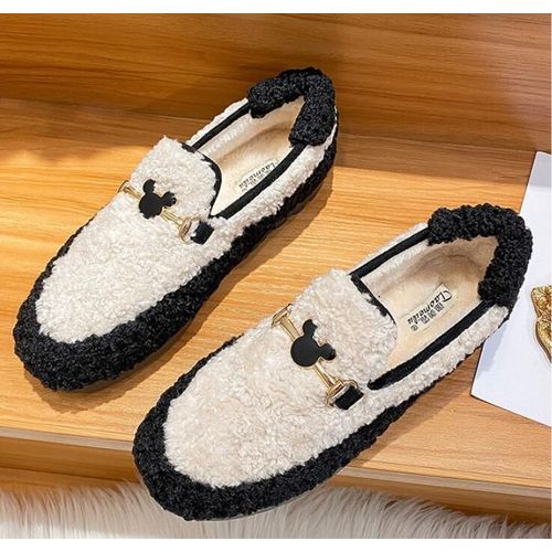 Chaussures Dlicates En Laine D'agneau Pour Femmes,Mocassins En Laine,Bottes Plates En Fourrure De Mouton,Document Mixte,Chaud,Hiver,Dames,2022 - 105