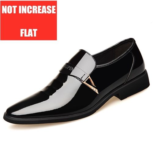 Chaussures Derby Formelles En Cuir Verni Pour Hommes,Hauteur 6/8cm,Souliers  lvateur, Dessus Brillant,Recommand Pour Augmenter La Tenue De Mariage - 37