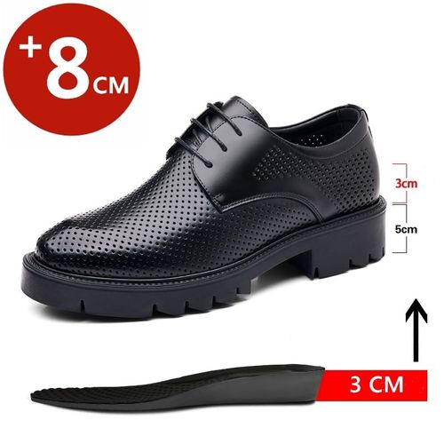 Chaussures lvatrices En Cuir Vritable Pour Hommes,L'offre Elles Optiques Creuses,Plateforme lvatrice,Recommand Pour Les Affaires,Les Mariages,Les Ftes Et Les Banquets,t - 37