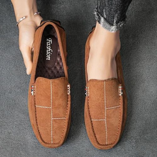 Chaussures En Cuir  Enfiler Pour Hommes,Chaussures Dcontractes Pour Hommes,Chaussures De Conduite Rouges Confortables,Mocassins Non Alds,2024 - 43