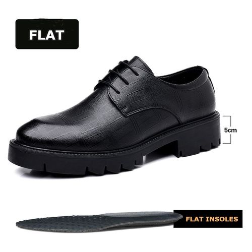 Chaussures En Cuir De Vache  Talon Cach De 8/10cm Pour Homme,Souliers De Bureau,De Marque,Souliers Oxfords D'affaires,Souliers Imbibs,Baskets De Levage - 37