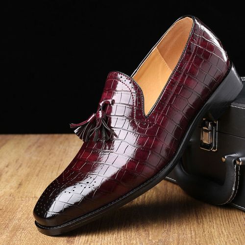 Chaussures En Cuir Dcontractes Vintage De Style Japonais Pour Hommes,Chaussures Provoqu Formelles De Haute Qualit,Mocassins D'affaires,Chaussures Brogue  Pampilles De Mariage