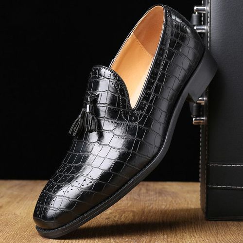 Chaussures En Cuir Dcontractes Vintage De Style Japonais Pour Hommes,Chaussures Provoqu Formelles De Haute Qualit,Mocassins D'affaires,Chaussures Brogue  Pampilles De Mariage