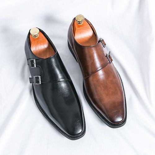 Chaussures En Cuir Marron Pour Hommes,Mocassins Dcontracts,Chaussures De Moine Classiques,Robe De Soire,Mariage,Mode,2024 - 46