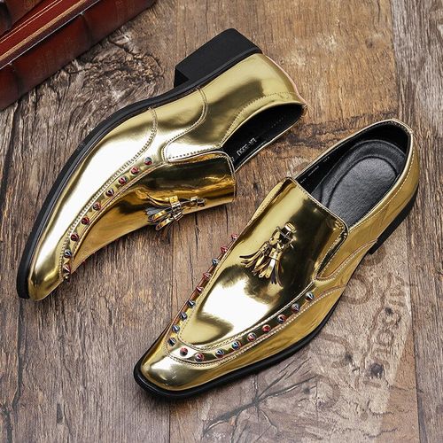Chaussures En Cuir Verni Rose De Luxe Pour Hommes,Chaussures Pointues Pour Hommes,Chaussures De Designer De Haute Qualit,Robe De Soire De Mariage,Chaud - 35