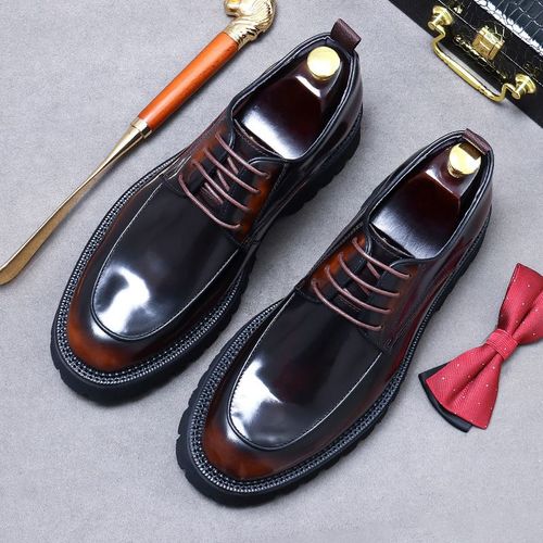 Chaussures Formelles En Cuir Verni Pour Hommes,Plate-Forme Confortable,Luxe,Cuir Vritable,lgant,Mariage,Social,Derby,Mode - 41