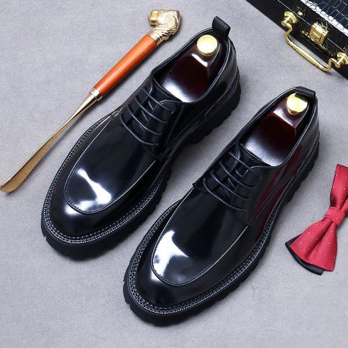 Chaussures Formelles En Cuir Verni Pour Hommes,Plate-Forme Confortable,Luxe,Cuir Vritable,lgant,Mariage,Social,Derby,Mode - 43