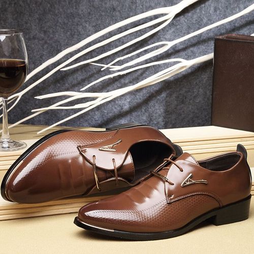 Chaussures Habilles  Lacets Pour Hommes,Chaussures  Bout Pointu,Dcontractes,En Cuir,Marron,Noir,Oxfords,Grande Taille 38-48