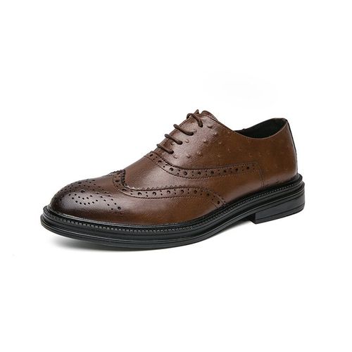 Chaussures Habilles En Cuir Noir Pour Hommes,Brogues Oxford,De Haute Qualit,Classiques,Dcontractes,Pour Le Travail - 43