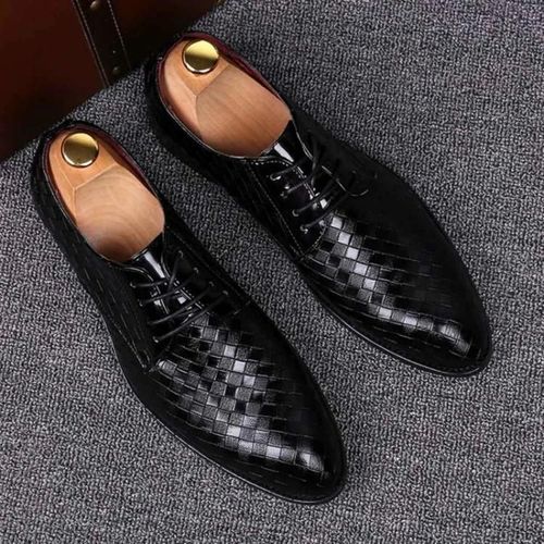 Chaussures Habilles Pour Hommes-Cuir De Crocodile,Bandes Pointues,Dcontract,Noir 45 Noir,45