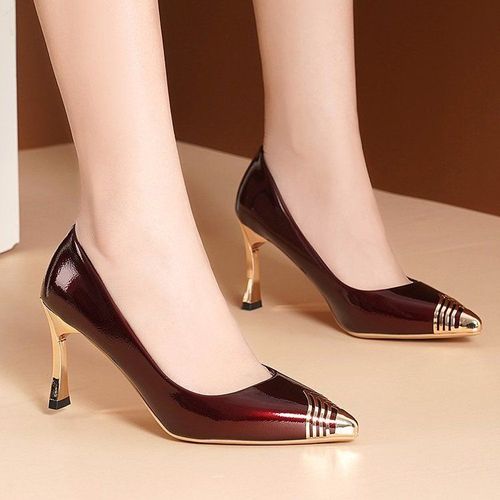 Chaussures Noires  Talons Aiguilles Pour Femmes,Talons Hauts,Faciles  Assortir,Sexy, Bout Pointu,Automne 2020 - 38