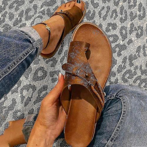 Chaussures Orthopdiques Pour Femmes Sandales Bunion Correction Talon Plat Pantoufles Vintage