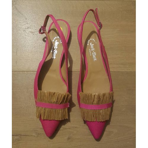 Chaussures Petit Talons Rose Marque Jet Set Paris Taille 39 Et Demi Parfait tat