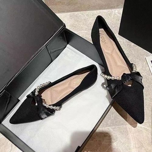Chaussures Plates  Bout Pointu Pour Femmes,Nouvelles Chaussures Noires  Semelle Souple De Printemps Et D'automne 2023 - 37