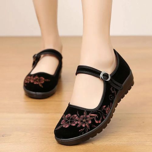 Chaussures Plates Aviation Lgres Pour Femmes,Ballerines Rtro Pour Dames,Chaussures Confortables Douces,Mode Grise,Noir,E5510 - 37