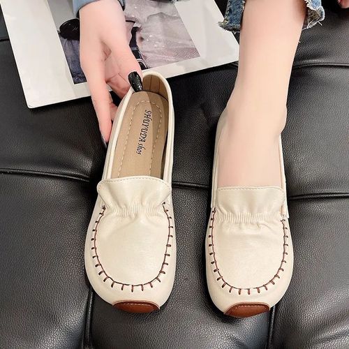 Chaussures Plates Confortables En Cuir Pu Pour Femmes,Mocassins  Fond Souple,Dcontractes, La Mode,Printemps-Automne,2023 - 40