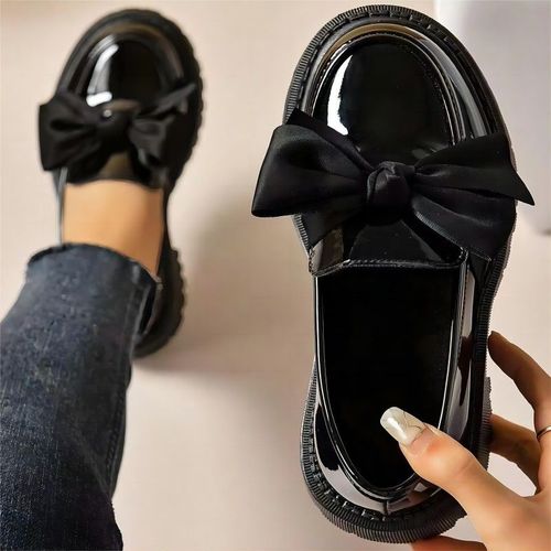 Chaussures Plates En Cuir Avec Nministriels D Pour Femme,Mocassins  Talon Optique, La Mode,Confortables,Pour Le Travail,Automne 2024 - 40