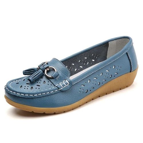 Chaussures Plates En Cuir Vritable  Talons Bas Pour Femmes,Mocassins  Enfiler,Ballerine D'infirmire Souple,Dcontract,t - 40