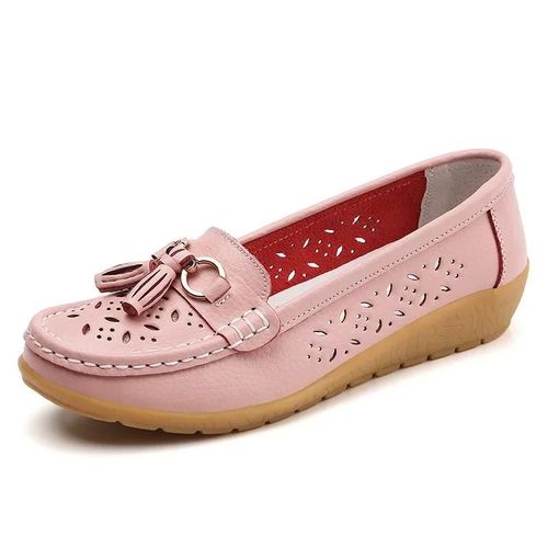 Chaussures Plates En Cuir Vritable  Talons Bas Pour Femmes,Mocassins  Enfiler,Ballerine D'infirmire Souple,Dcontract,t - 44