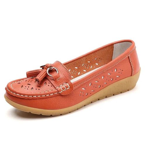 Chaussures Plates En Cuir Vritable  Talons Bas Pour Femmes,Mocassins  Enfiler,Ballerine D'infirmire Souple,Dcontract,t - 39