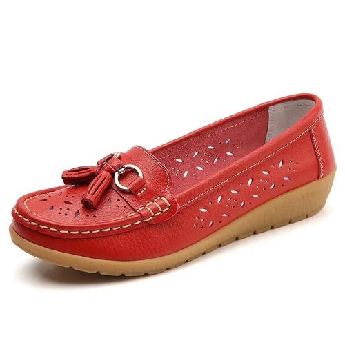 Chaussures Plates En Cuir Vritable  Talons Bas Pour Femmes,Mocassins  Enfiler,Ballerine D'infirmire Souple,Dcontract,t - 42