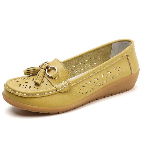 Chaussures Plates En Cuir Vritable  Talons Bas Pour Femmes,Mocassins  Enfiler,Ballerine D'infirmire Souple,Dcontract,t - 40