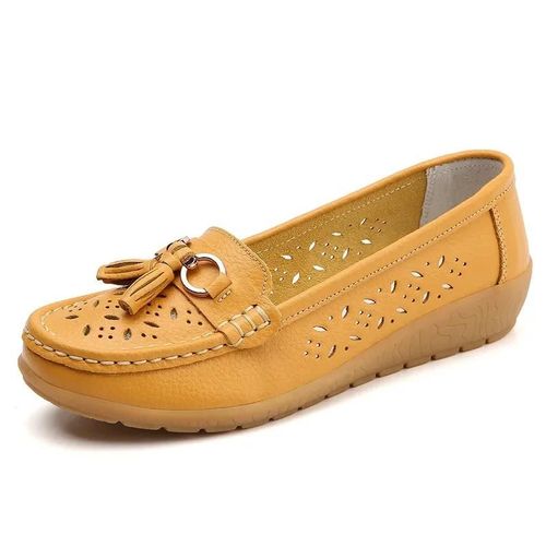 Chaussures Plates En Cuir Vritable  Talons Bas Pour Femmes,Mocassins  Enfiler,Ballerine D'infirmire Souple,Dcontract,t - 44
