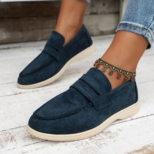 Chaussures Plates En Daim Pour Femmes,Mocassins Paresseux  Enfiler,Mocassin Dcontract,Mules Confortables,Chaussures De Conduite,Chaussures De Marche D't - 35