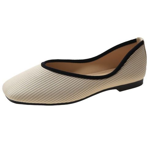 Chaussures Plates En Tissu 2022 Coton Pour Femme,Ballerine Jaune,Chaussettes,Mocassins  Enfiler,Talon Pio,Mule - 43