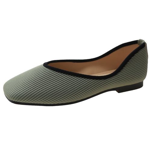 Chaussures Plates En Tissu 2022 Coton Pour Femme,Ballerine Jaune,Chaussettes,Mocassins  Enfiler,Talon Pio,Mule - 36