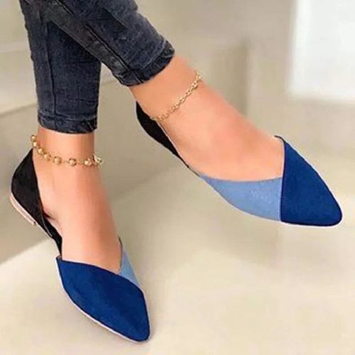 Chaussures Plates En Toile  Tte Pointue Pour Femmes,Chaussures Plates Rouges Mixtes,Chaussures  Enfiler,Peu Profondes,Confortables,Pliables,Dcontractes,Neuves - 43