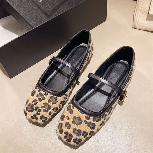 Chaussures Plates En Velours  Tte Carre Pour Femmes,Chaussures Dcontractes Simples,Mocassins Confortables,Chaussures En Cuir Mary Essence,Finition 256 - 38