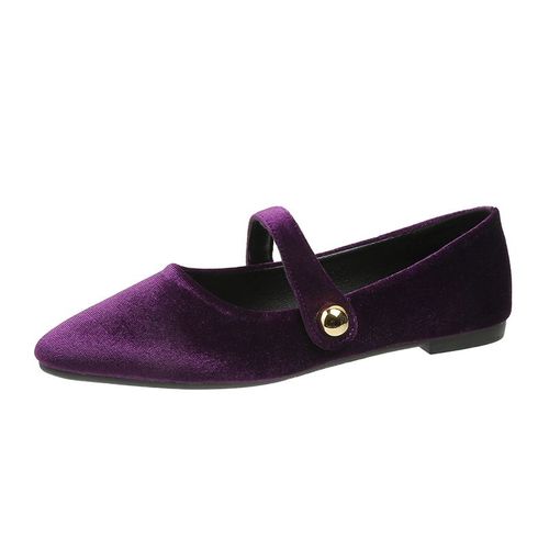 Chaussures Plates Parker Pointues Avec Velours Pour Femmes,Chaussures Simples,Mocassins Confortables,Chaussures  Essence Mary En Cuir,Finition 256 - 37