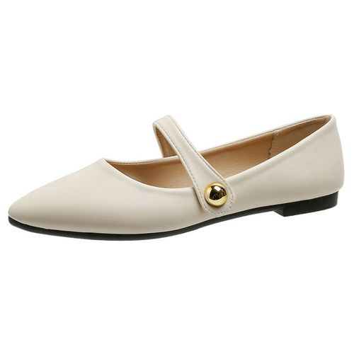 Chaussures Plates Parker Pointues Avec Velours Pour Femmes,Chaussures Simples,Mocassins Confortables,Chaussures  Essence Mary En Cuir,Finition 256 - 35