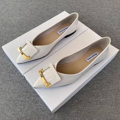 Chaussures Plates Pointues Noires Pour Femmes,Cuir Verni Joker,L'offre Elles Souples Confortables,Chaussures Lok Fu,Grande Taille,2023 - 40