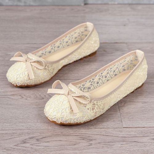 Chaussures Plates Pour Femmes,Ballerines D't, La Mode,Sans Lacet,Douces Et Creuses,2023 - 36