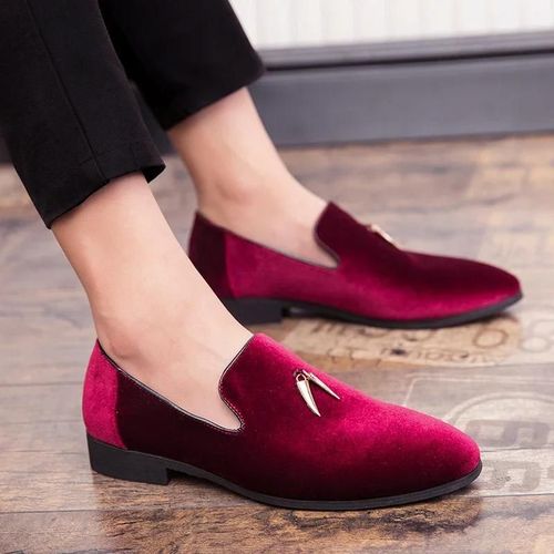 Chaussures Pointues En Velours Pour Hommes,Mocassins Dcontracts,Chaussures Provoqu Formelles,Noir,Bleu,Rouge,Mode De Crateur De Luxe
