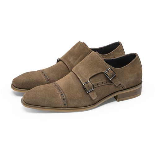 Chaussures Provoqu En Cuir Sud Italien Pour Hommes,Chaussures Classiques  Double Sangle De Moine,Cuir Vritable,Design Vintage - 10