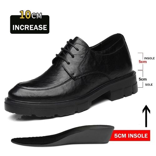 Chaussures Rehaussantes En Cuir Vritable Pour Hommes,Chaussures  Plateforme Respirante,Chaussures D'affaires Dcontractes,Hommes Plus Grands,Luxe,5 Cm,8 Cm,10cm - 37