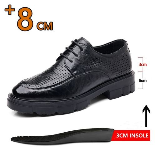 Chaussures Rehaussantes En Cuir Vritable Pour Hommes,Chaussures  Plateforme Respirante,Chaussures D'affaires Dcontractes,Hommes Plus Grands,Luxe,5 Cm,8 Cm,10cm - 39