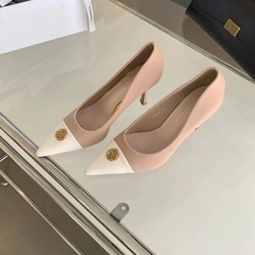 Chaussures Simples  Talons Aiguilles Pointus Avec Jupe Pour Femmes,Chaussures  Ceinture Franaise,Couleur Assortie,Mode Printemps Et t - 35